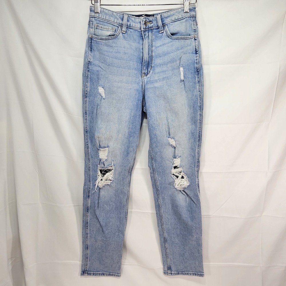 Hollister Jeans Ultra High Rise Women's Juniors Size 5R Distressed Grunge Biker